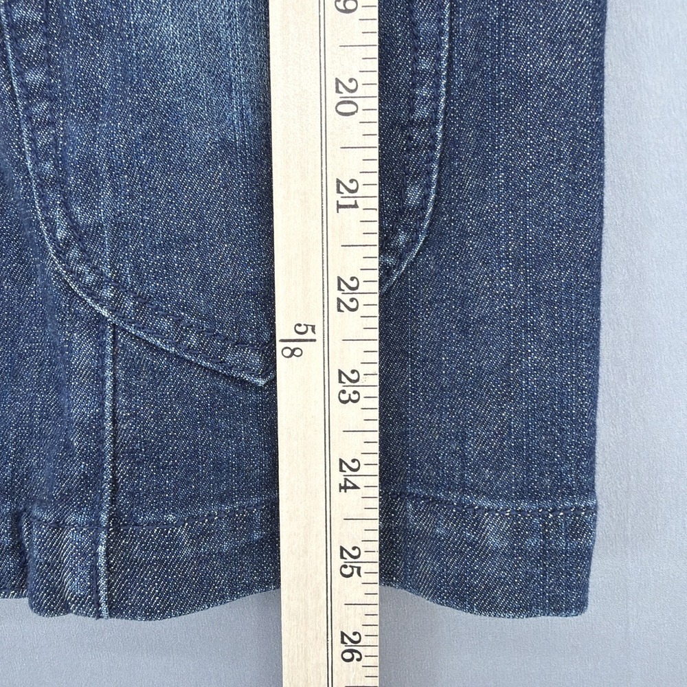 Levis Strauss Jacket Womens Large Blue Denim 2 Button Waist Stretch Button Up - Picture 9 of 12